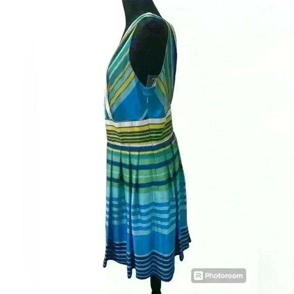 MUSE Gorgeous Fit & Flare Flattering Striped Girly Summer Sun Dress NWT 14 - Picture 5 of 9